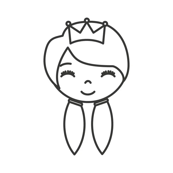 Χαριτωμένο πριγκίπισσα χαρακτήρα εικονίδιο — Διανυσματικό Αρχείο
