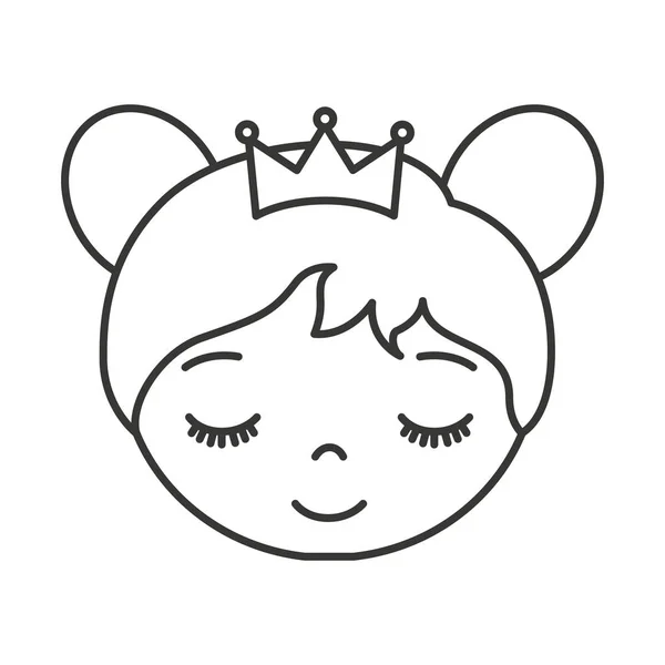 Lindo icono de carácter princesa — Vector de stock