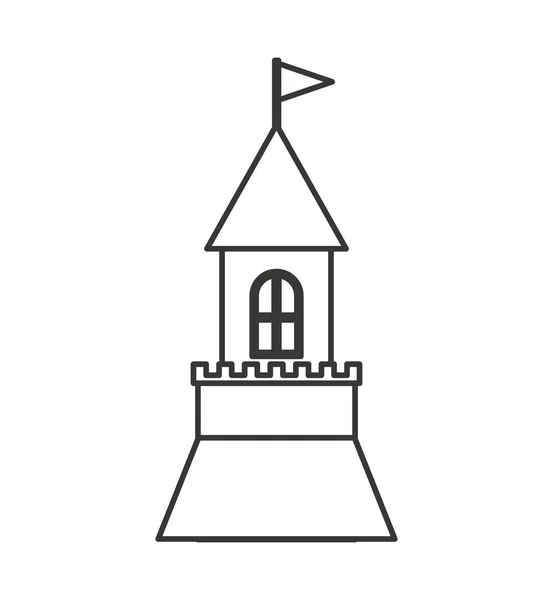 Mignon château icône isolée — Image vectorielle