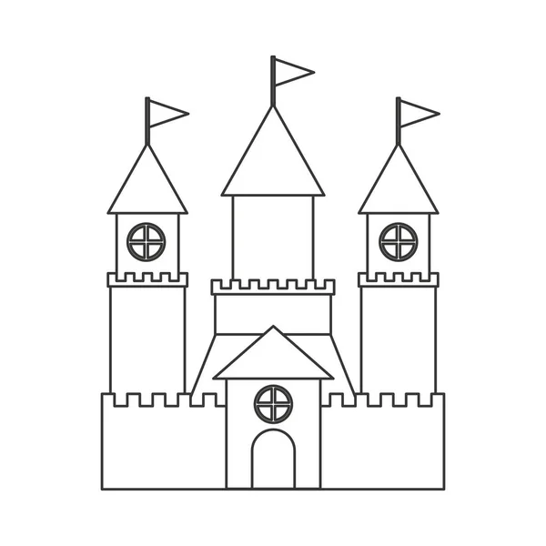 Lindo castillo aislado icono — Vector de stock