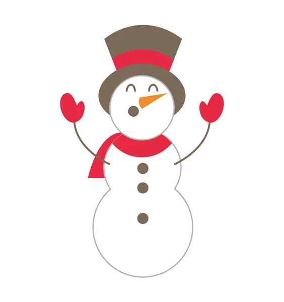 Веселый рождественский характер снеговика — стоковый вектор