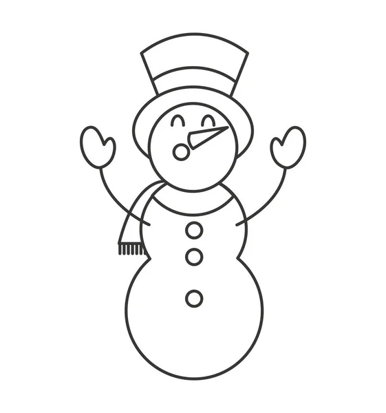 Joyeux Noël bonhomme de neige caractère — Image vectorielle