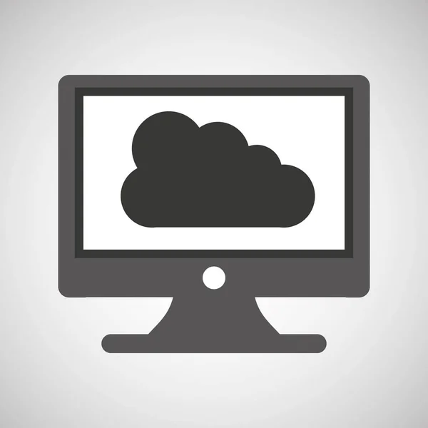 Technology monitor pc cloud — Stock Vector