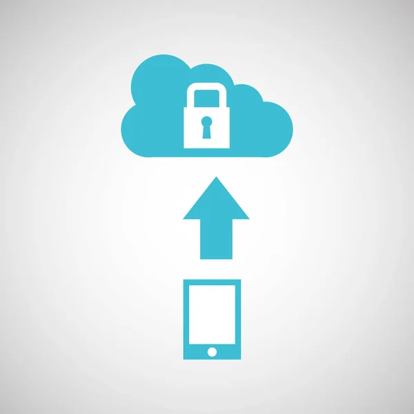 Datos de protección de nube de transferencia de dispositivo — Vector de stock