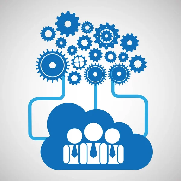 Cloud network group zusammenarbeit verbindungsdesign — Stockvektor