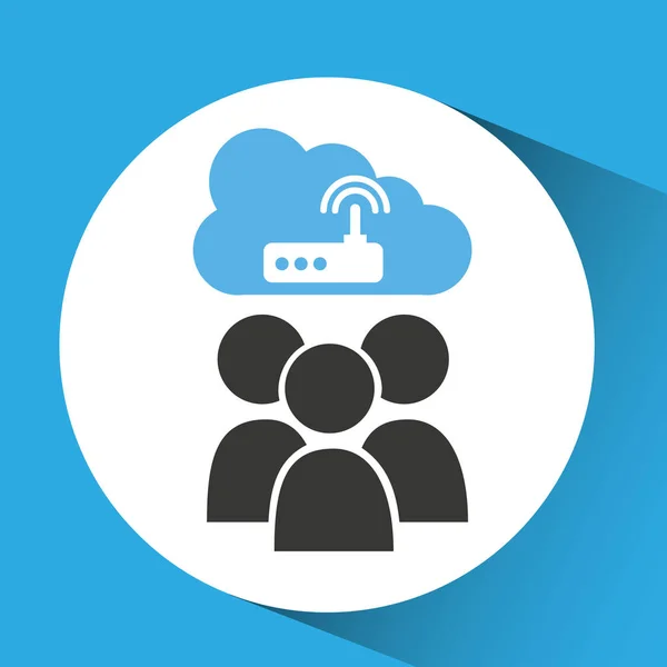 Cloud computing služby wifi router — Stockový vektor