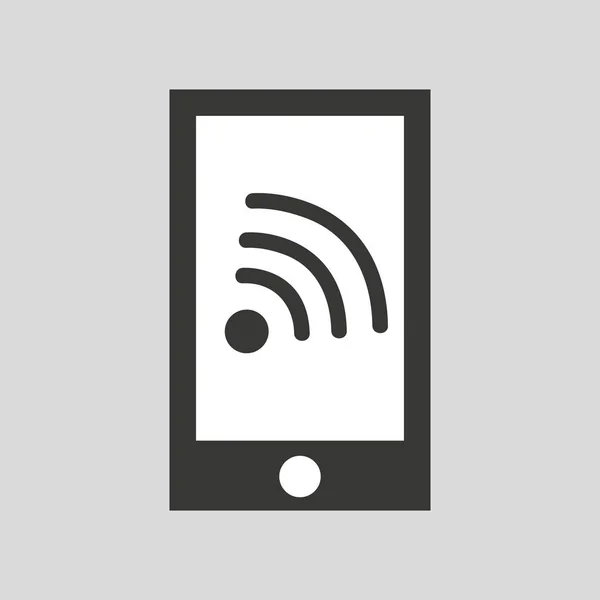 Teléfono inteligente aplicación wifi icono de medios sociales — Archivo Imágenes Vectoriales