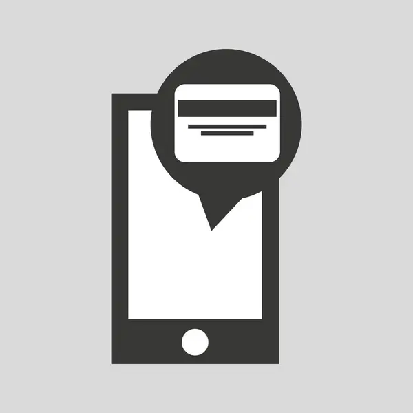 Réseau smartphone paiement carte de crédit numérique — Image vectorielle