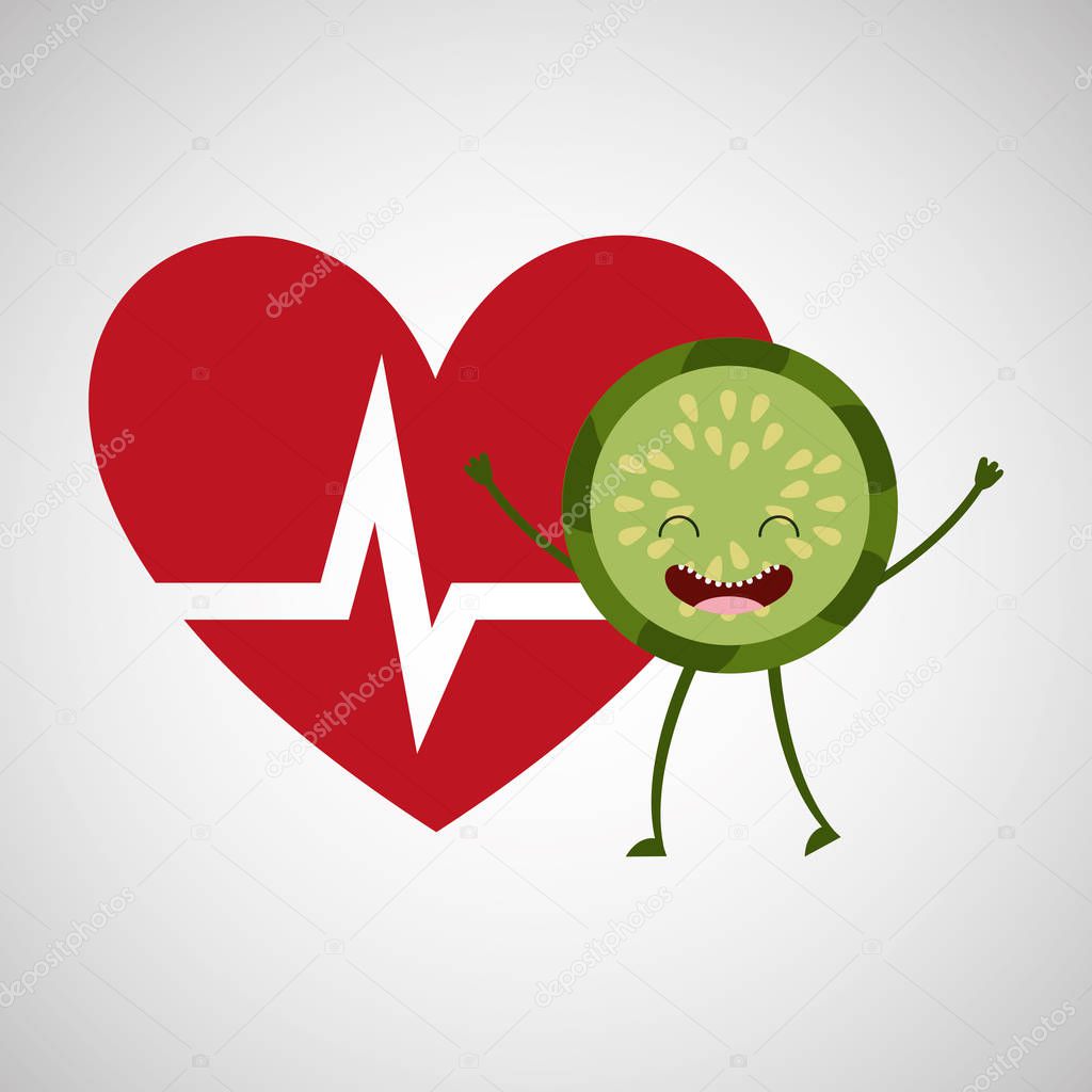 Dibujos animados corazón kiwi fruta vector, gráfico vectorial © yupiramos  imagen #130545546