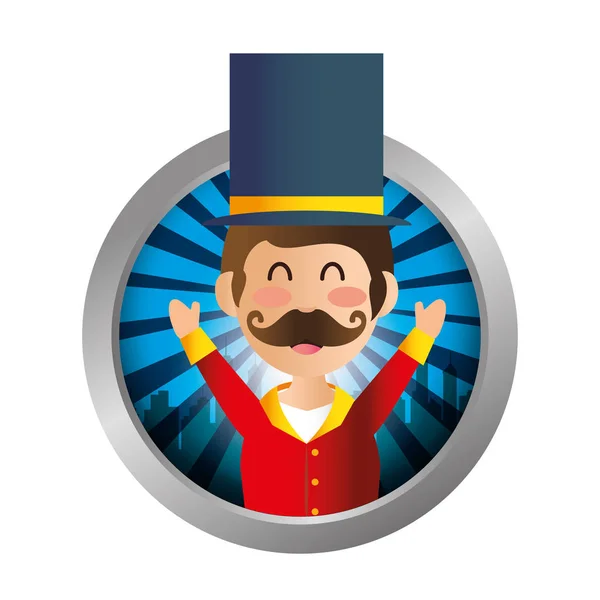 Circus ceremony master icon — Stock Vector
