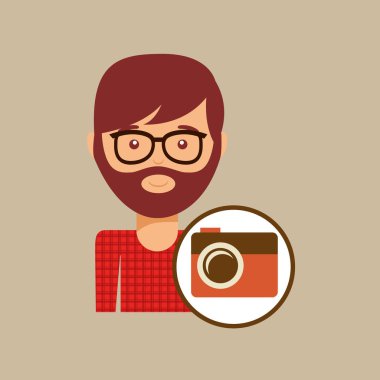 fotoğraf kamera yüz adam hipster renk vintage simgesi