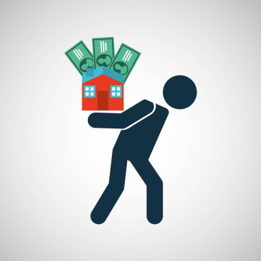 siluet adam mali kriz ev para