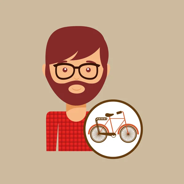 Vélo vintage icône rétro fond design — Image vectorielle