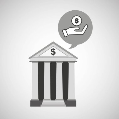 Banka kavramı güvenli el para simgesi