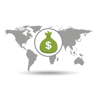 küresel iş çanta para kavramı simgesi