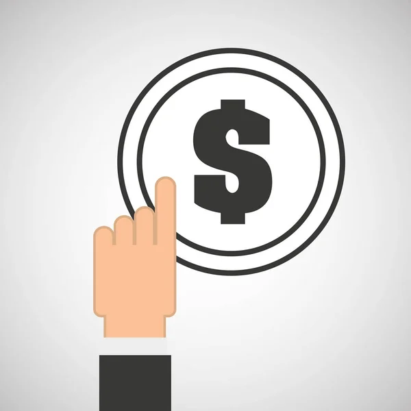 Hand touch money dollar icon design — Stock Vector