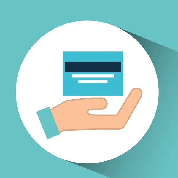 Концепція руки зберегти гроші на кредитну картку — стоковий вектор
