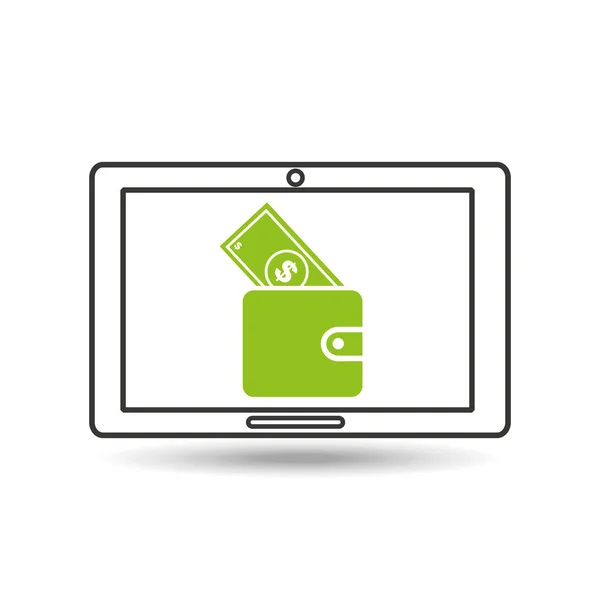 Concept argent tablette graphique numérique — Image vectorielle