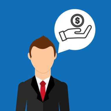 işadamı karakter elini tut para sikke