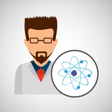 erkek bilim adamı laboratuvar simgesi atom