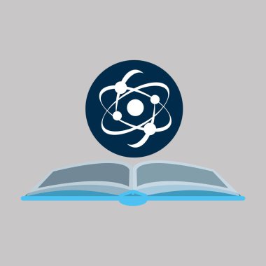 atom bilim simgesi olan kimyasal eldiven