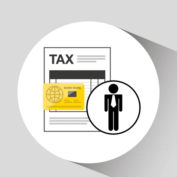 Homme d'affaires taxes carte de crédit icône design — Image vectorielle