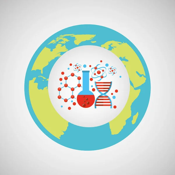 Eco ciencia investigación estructura molécula icono — Vector de stock