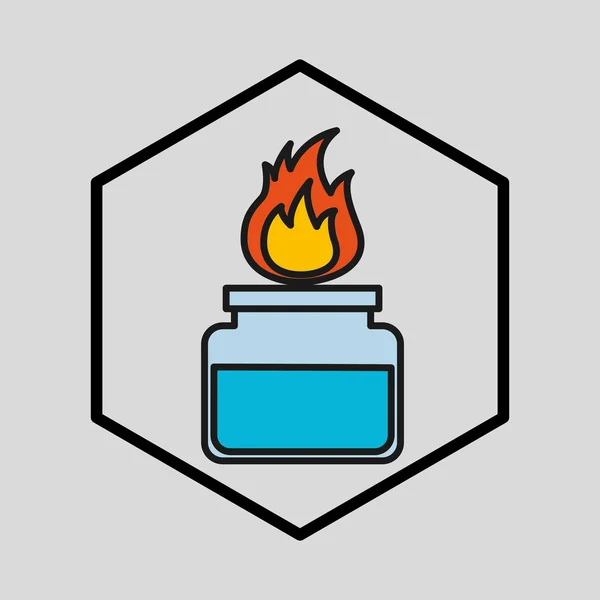 Laboratorio bruciatore silhouette — Vettoriale Stock