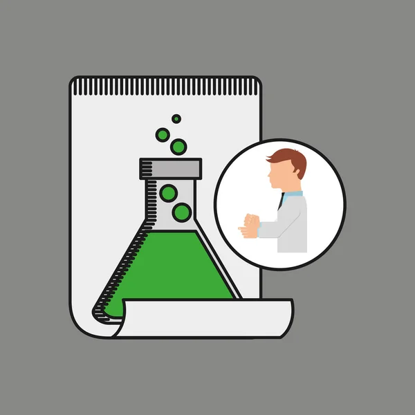 Scientist worker research report tube lab — Stock Vector