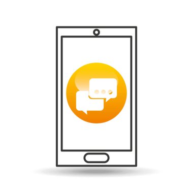 aygıt telefon simgesi kabarcık konuşma sosyal medya grafik