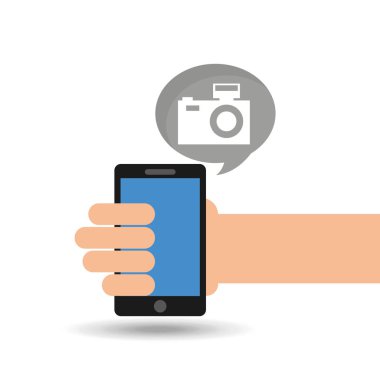 kavramı sosyal medya, smartphone kamera photograpy tutan el