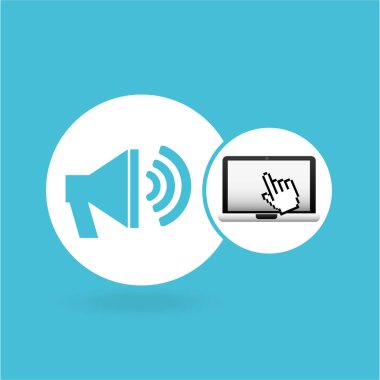 dizüstü bilgisayar hoparlörü ve imleç el tasarım