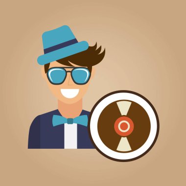 hipster VYNIL disk antika arka plan simgesi