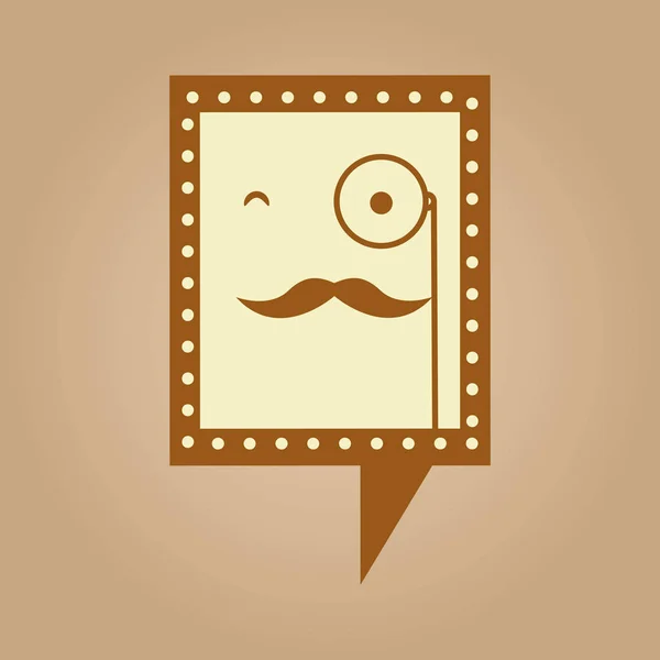 Symbole hipster monocle et moustache icône — Image vectorielle