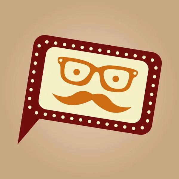 Conceito hipster bigode e óculos gráfico vintage — Vetor de Stock