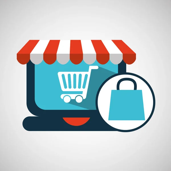 E-commerce concept sac cadeau panier — Image vectorielle