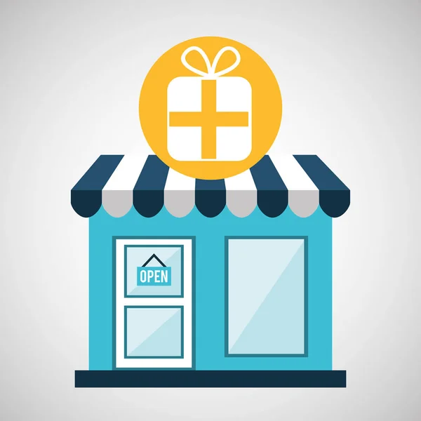 E-Commerce-Geschäft kaufen Geschenk-Symbol — Stockvektor