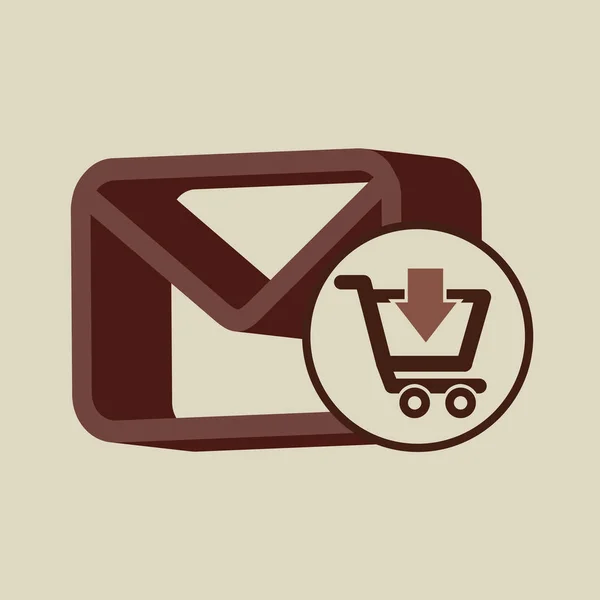 E-ticaret mağaza e-posta zarf dijital — Stok Vektör