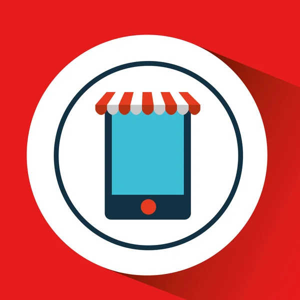 Digitální e-commerce smartphone ikony designu — Stockový vektor