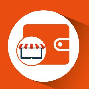 Online alışveriş kaydetmek para cüzdanı tasarım simgesi