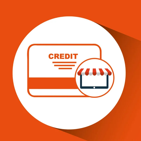 E-commerce virtual shop credit card icon — Stock Vector