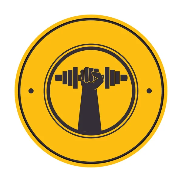 Weight lifting gym isolated icon — Stock Vector