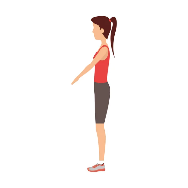 Persona haciendo ejercicio en el gimnasio — Vector de stock