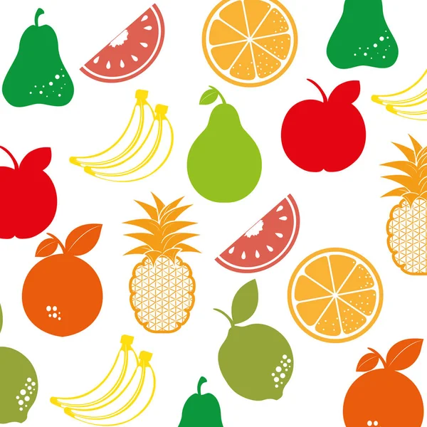 Plato de ensalada de frutas icono aislado — Vector de stock