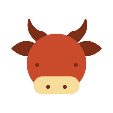 çiftlikte inek izole simgesi