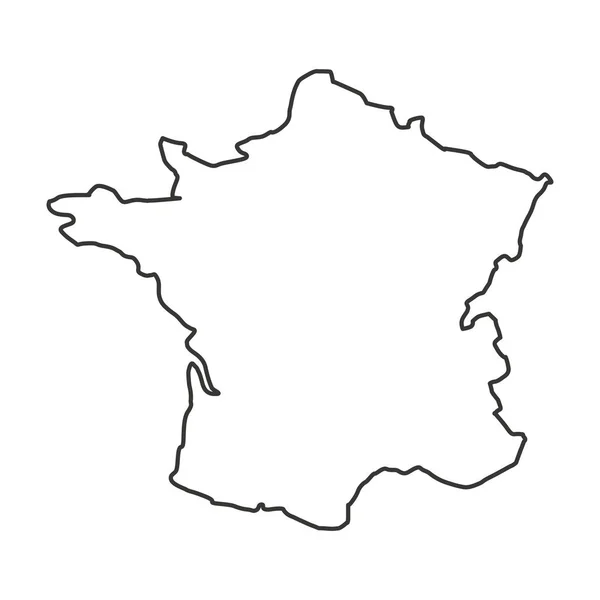 Frankrike karta isolerade ikonen — Stock vektor
