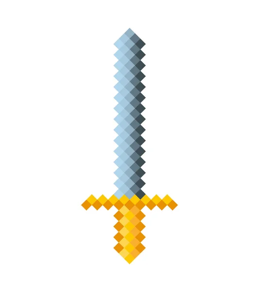 Sword game pixelated icon — Stock Vector