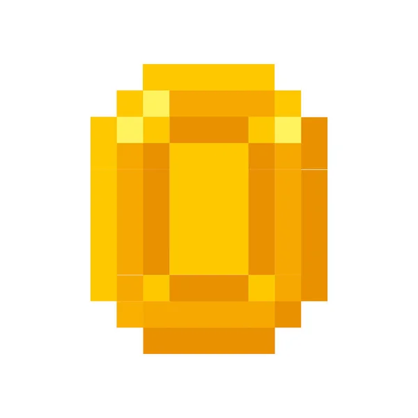 Νόμισμα χρυσό pixelated εικονίδιο — Διανυσματικό Αρχείο