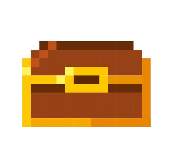 Treasure chest pixelated icon — Stock Vector