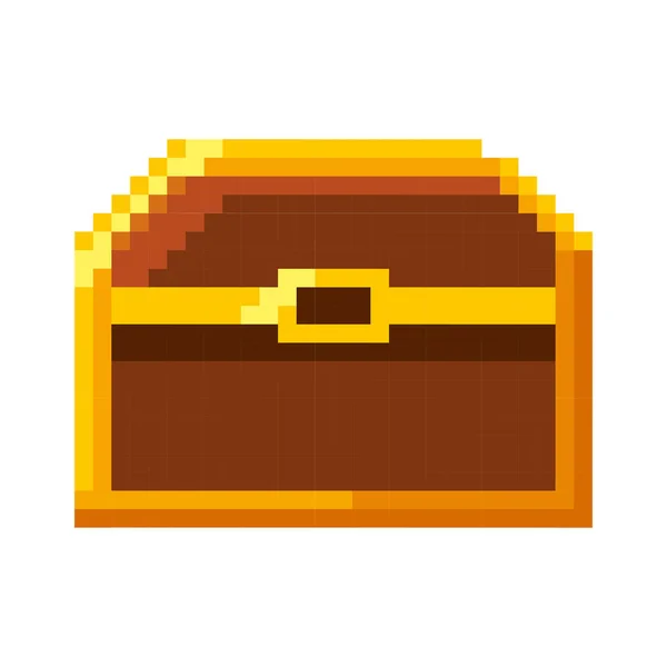 Treasure chest pixelated ikon — Stock Vector